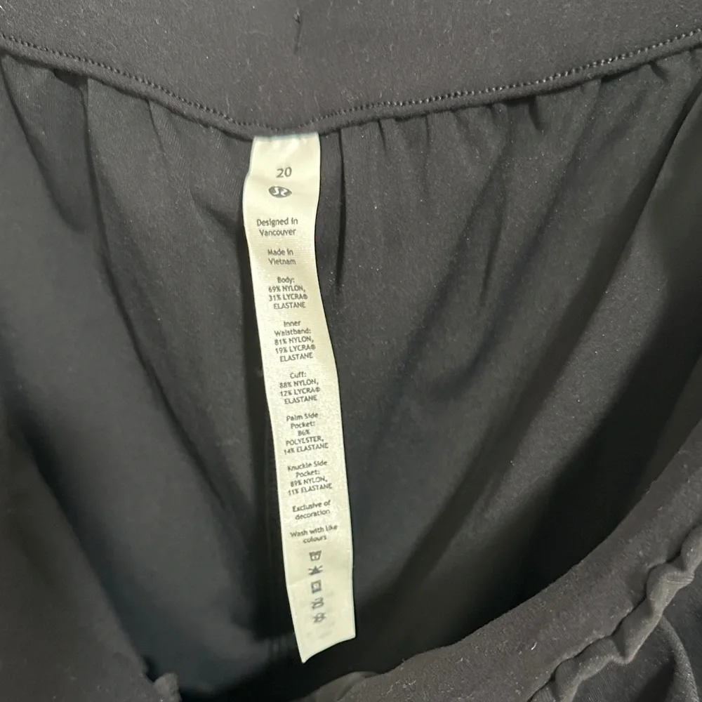 NWT lululemon athletica Women’s Black Track Joggers with Drawstring Waist Plus - Picture 5 of 5